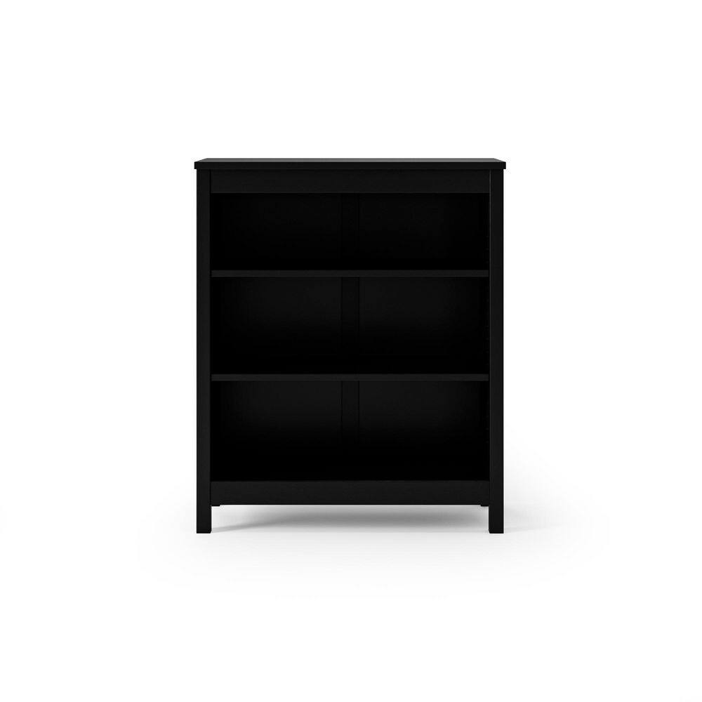 Shaker Style Black 36 in. Tall Solid Wood Bookcase