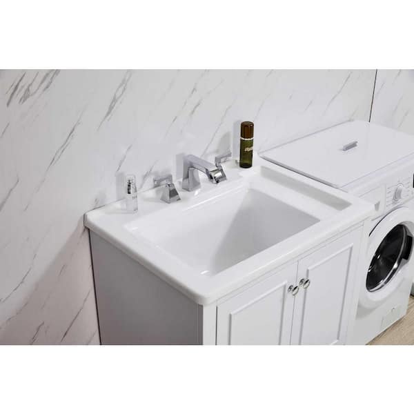 Style Selections 22-in x 24.4-in 1-Basin White Freestanding