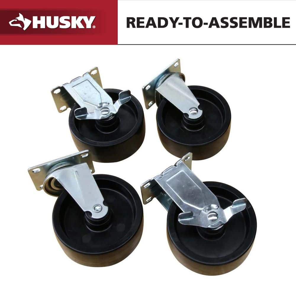 Husky 5 in. Caster Kit for Ready-to-Assemble Steel Garage Base