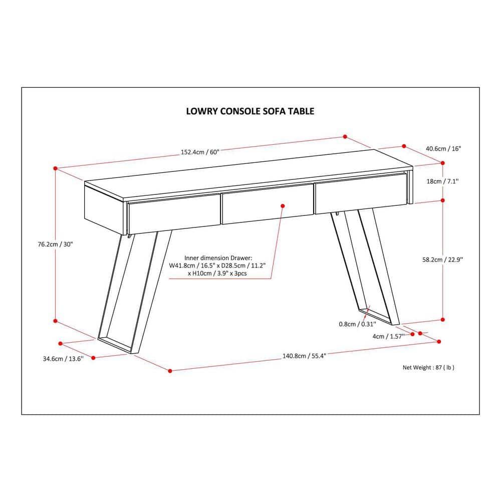 Natural Mango Wood and Metal Console Table with Storage