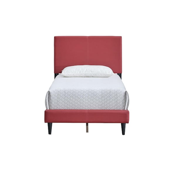 Baron Red Wood Frame Twin Panel Bed