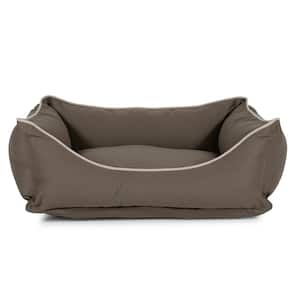 ALEKO Soft Ribbed Collapsible Pet Bed Dome with Removable Pillow 17 x 14 Cream 