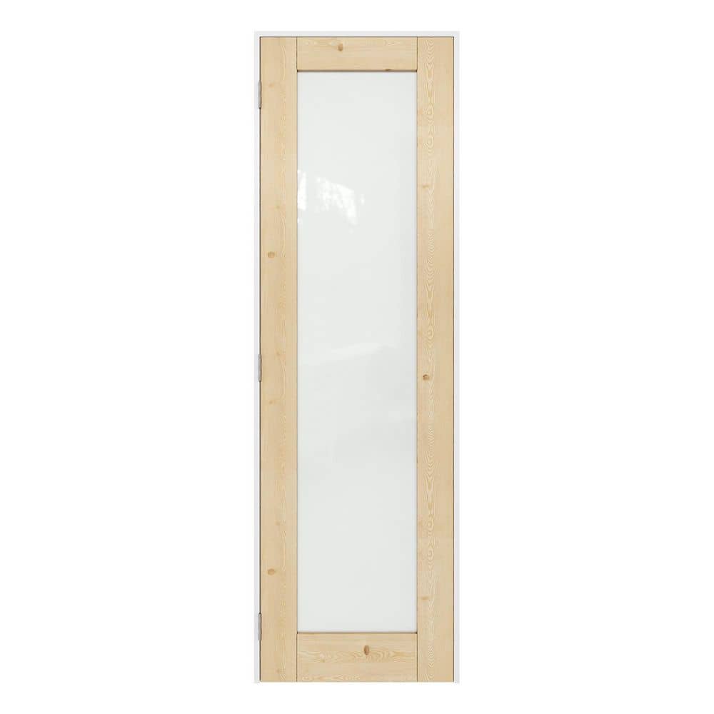 24 in. x 80 in. 1-Lite Frosted Glass Right Solid Core Unfinished Pine Wood Single Prehung Interior Door + Separate Jamb price history on PriceWatchPro