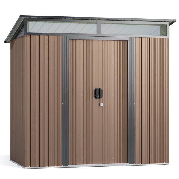Lofka 6 ft. x 4 ft. (24 sq. ft.) Metal Garden Shed with Sliding