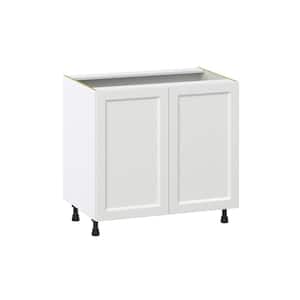 Alton 36 in. W x 24 in. D x 34.5 in. H Painted White Shaker Assembled Base Kitchen Cabinet with 3 Inner Drawers