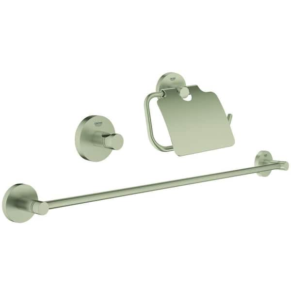 GROHE Essentials Guest Bathroom 3-Piece Bath Hardware Set in Brushed Nickel InfinityFinish