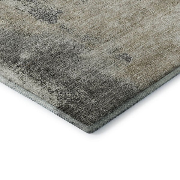 Mayfield Premium Machine Washable Abstract AMF1068 Gray 9 ft. x 12 ft. Area Rug