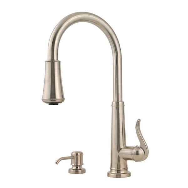 Pfister Ashfield Single-Handle Pull-Down Sprayer Kitchen Faucet in Brushed Nickel