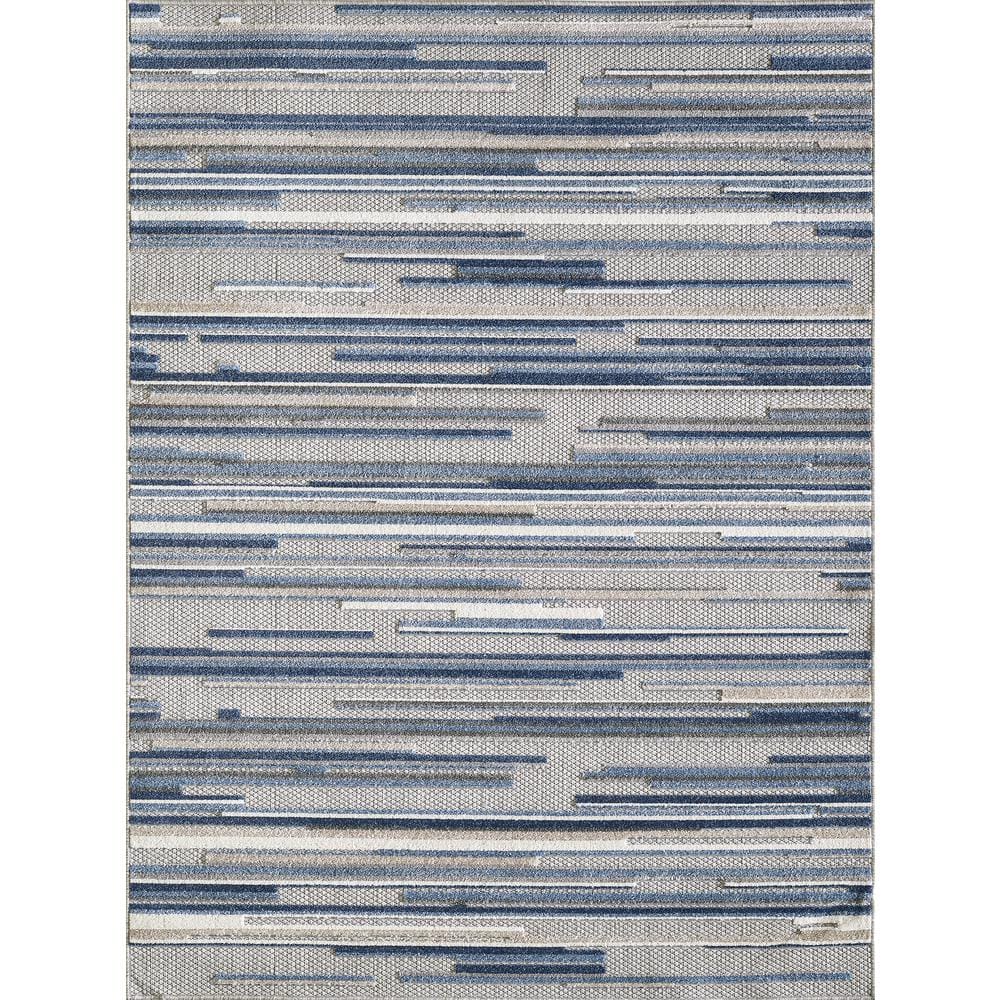 Calla Transitional Blue Rectangular Easy-Care Small Rug