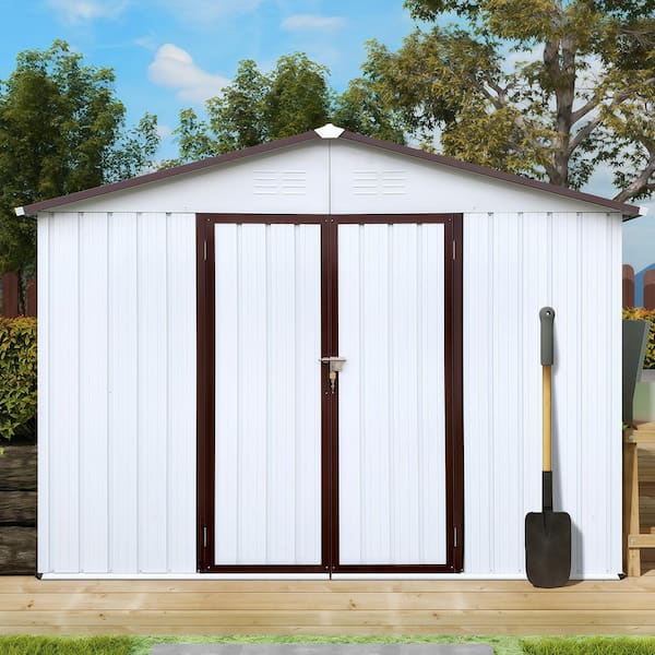 6 ft. W x 8 ft. D Metal Storage Shed with Vents for Garden and Backyard (40 sq. ft. )