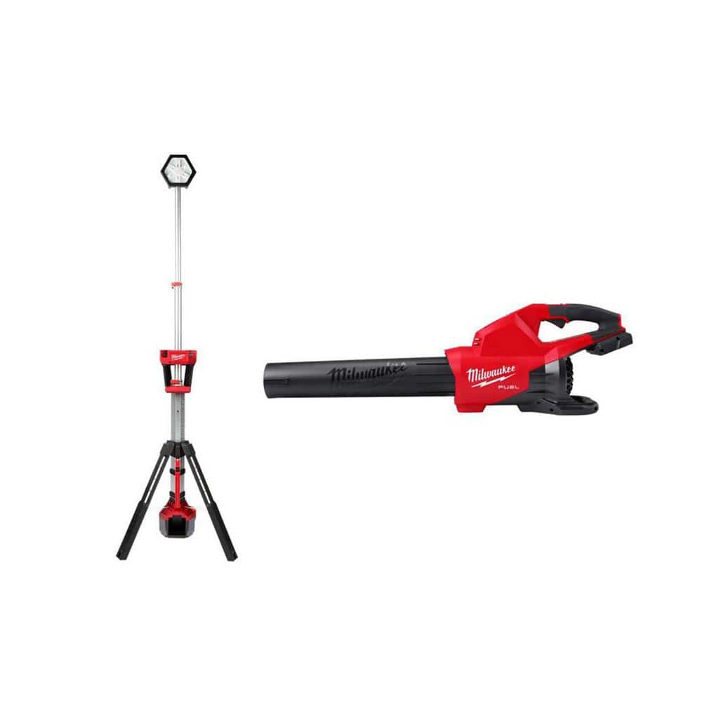 M18 18V Lithium-Ion Cordless Rocket Dual Power Tower Light & M18 FUEL Dual Battery Handheld Blower -  Milwaukee, 2131-20-28