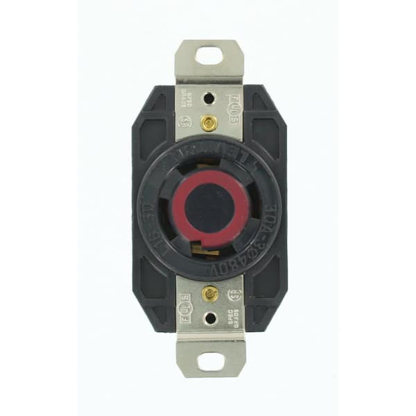 Leviton 30 Amp 480-Volt 3-Phase Flush Mounting Grounding Locking Outlet ...