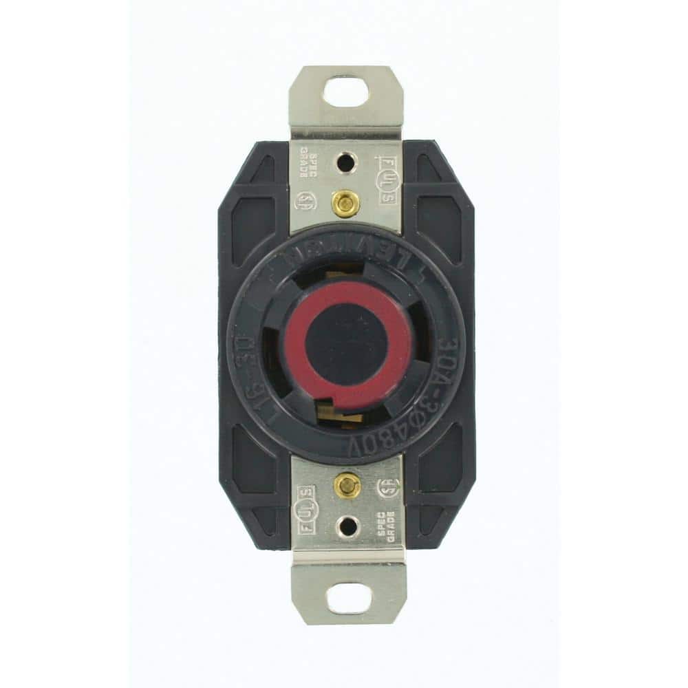 Leviton Black Industrial Grade 30 Amp Locking Outlet