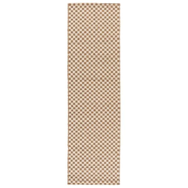 Natural Fiber 2 ft. x 8 ft. Ivory/Natural Check Runner Rug