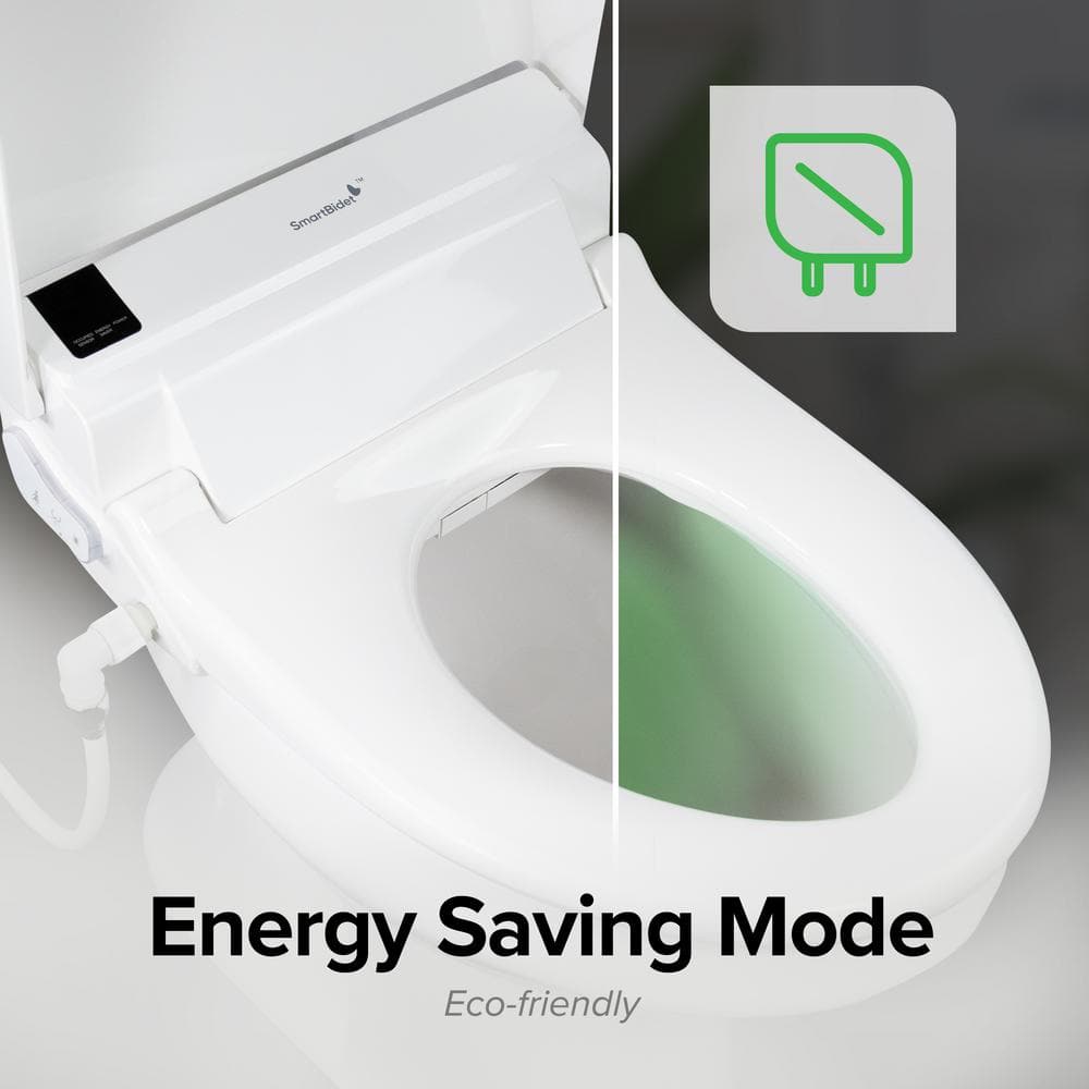 White Elongated Electric Bidet Toilet Seat with Remote Control