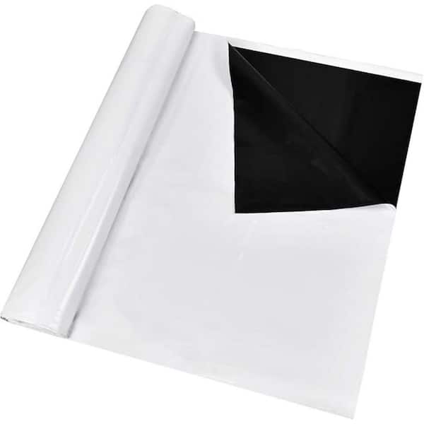 120 in. L x 120 in. H Black+White Hydroponics Poly Film Highly Reflective, Waterproof Plastic Sheeting for Greenhouse