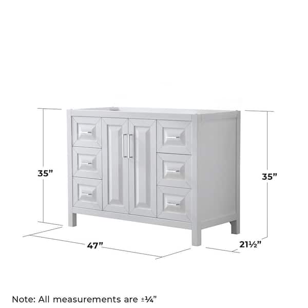 Daria 35 in. Single Bathroom Vanity Cabinet Only in White Daria 35 in. Single Bathroom Vanity Cabinet Only in White