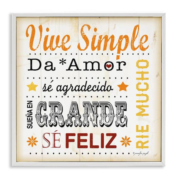 Stupell Industries Daily Inspirations by Jennifer Pugh White Framed Typography Giclee Art Print 12 in. x 12 in.