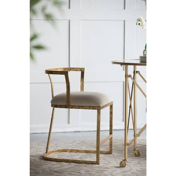 A & B Home Cavendish Gold and White Iron Chair