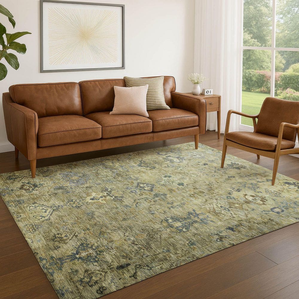 Chantille Machine Washable Indoor/Outdoor Abstract ACN2320 Green 5 ft. x 7 ft. 6 in. Area Rug price history on PriceWatchPro