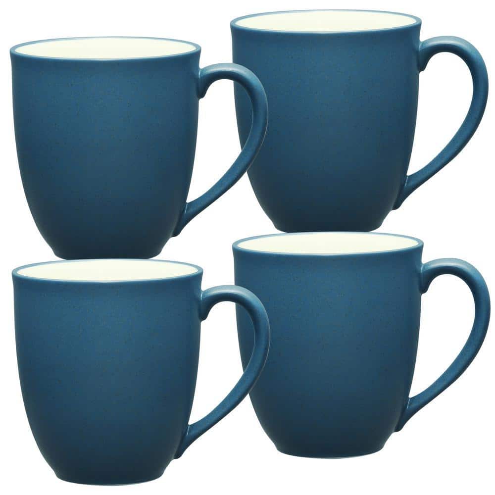 Noritake Colorwave Blue 12 fl. oz. (Blue) Stoneware Mugs, (Set of