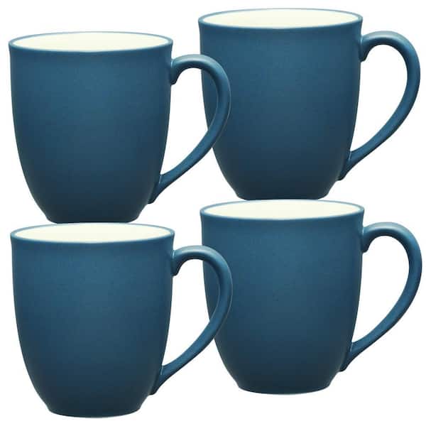 Colorwave Blue 12 fl. oz. (Blue) Stoneware Mugs, (Set of 4)