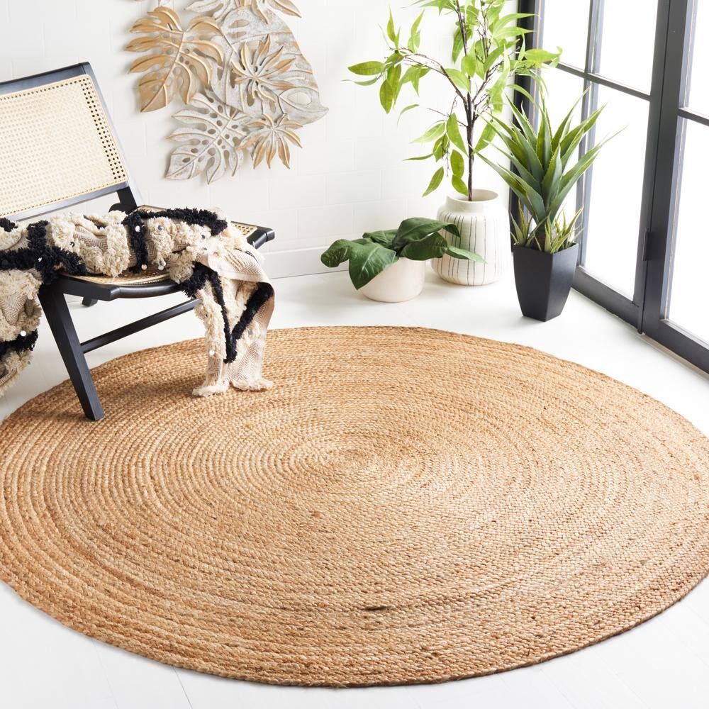 Cape Cod Natural 10 ft. x 10 ft. Square Solid Color Border Area Rug - thumbnail 2