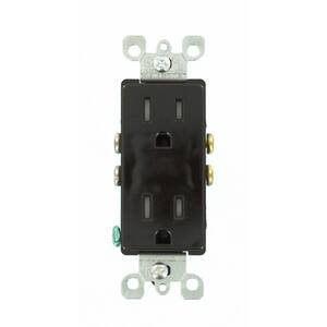 Decora 15 Amp Tamper Resistant Duplex Outlet, Brown