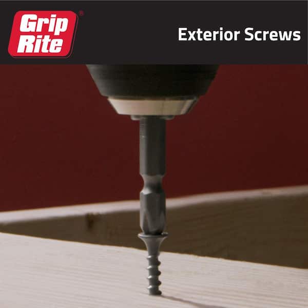 Grip-Rite - #9 x 3 in. #2 Phillips Bugle Head Coarse Thread Sharp Point Coated Exterior Wood Deck Screw 1 lb. Box