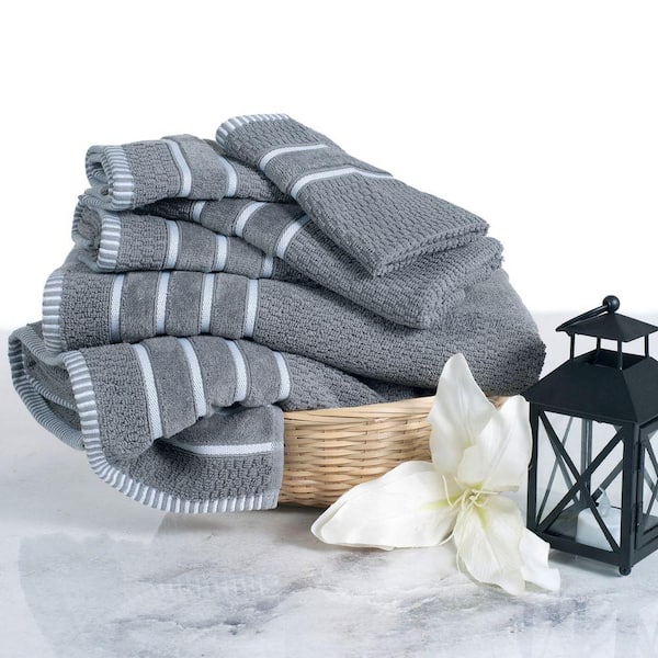 Timberlake Lavish Home 6-Piece Quick Dry Towel Set in Silver