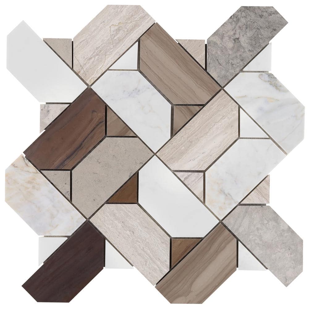 Sheba Russet Brown 6.41 in. x 0.31 in. Polished Marble Luxury Mosaic Floor and Wall Tile Sample price history on PriceWatchPro