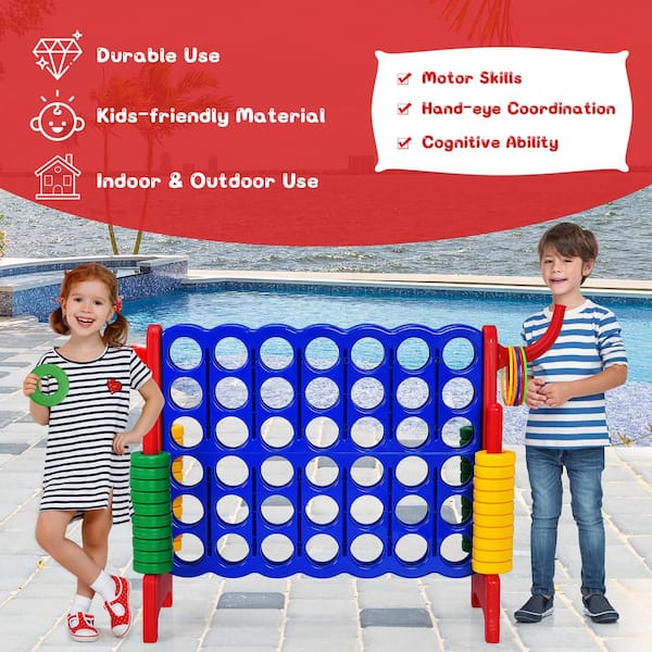 Costway Giant 4 in A Row Jumbo 4-to-Score Game Set W/Storage