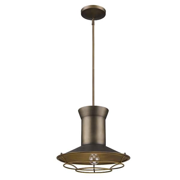 100-Watt 1-Light Metal Pendant Light with Metal, No Bulbs Included