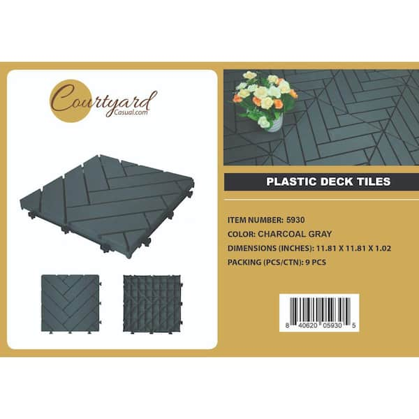 CourtyardCasualFurniture 12 x 12 Wood Interlocking Deck Tile in