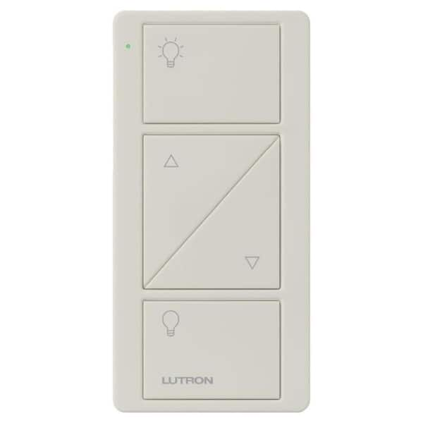 Lutron Pico Smart Remote (2-Button with Raise/Lower) for Caseta Smart Dimmer Switch, Light Almond (PJ2-2BRL-GLA-L01)