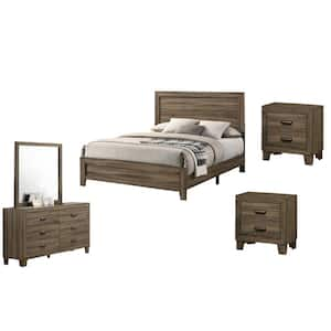 Alaterre Furniture Arden Bedroom Set, King, Driftwood Gray