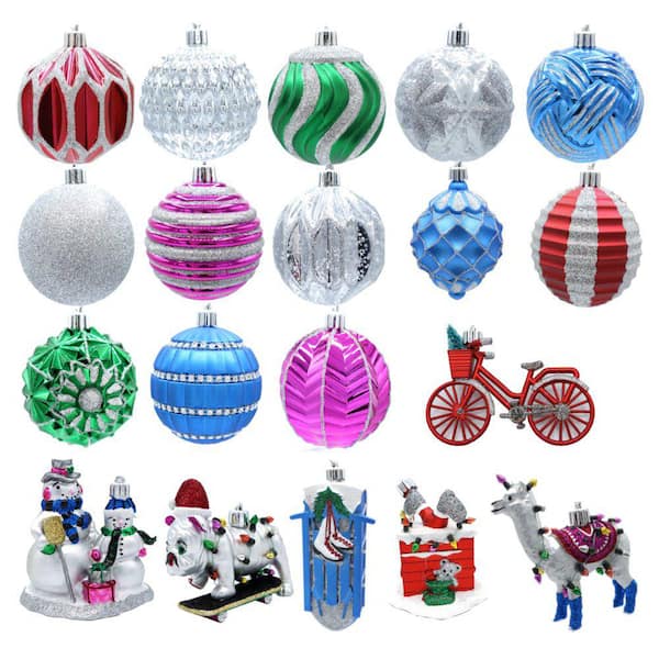 Home Accents Holiday Jingle Jubilee Assorted Ornament Set (19-Count)