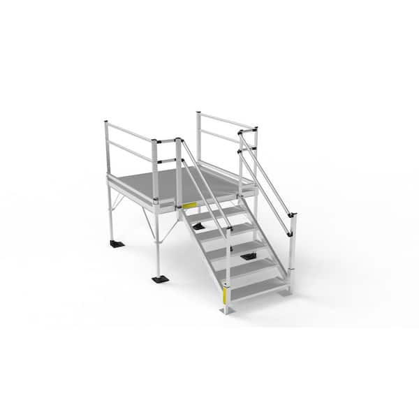 Pathway 3G Aluminum Stair Kit 36 in. to 45-3/8 in. with 5 ft. x 5 ft. Platform