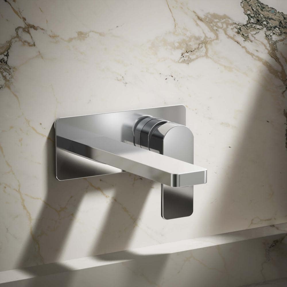 Parallel Polished Chrome Wall-Mount Single-Handle Bathroom Faucet