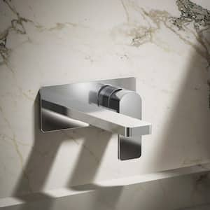 Parallel Single-Handle Wall Mount Bathroom Faucet in Polished Chrome