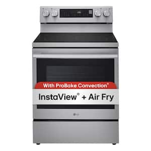 30 in., 6.3 cu. ft. Smart Wi-Fi True Convection Insta View 5-Burner Electric Oven w/ Air Fry Printproof Stainless Steel