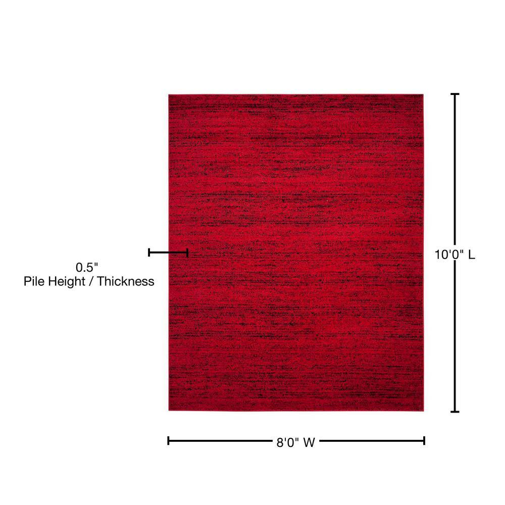 Adirondack Red and Black 8' x 10' Synthetic Rectangular Area Rug