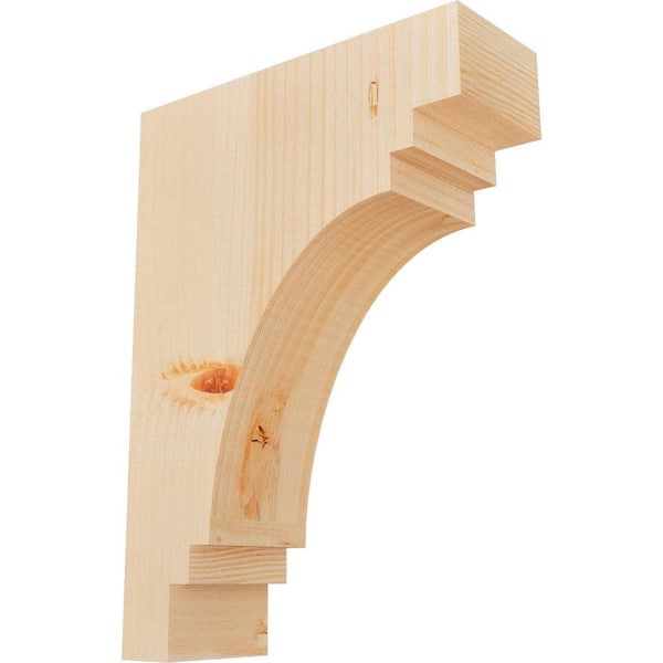 Ekena Millwork 3-1/2 in. x 10 in. x 14 in. Douglas Fir Pescadero Smooth Corbel