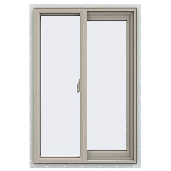 JELD-WEN 23.5 in. x 35.5 in. V-2500 Series Desert Sand Vinyl Right-Handed Sliding Window with Fiberglass Mesh Screen