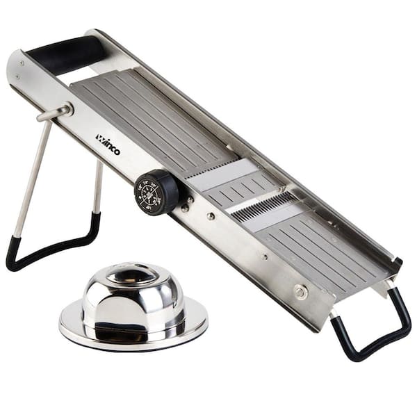 Winco Stainless Steel Mandoline Slicer Set with Built-in Blades