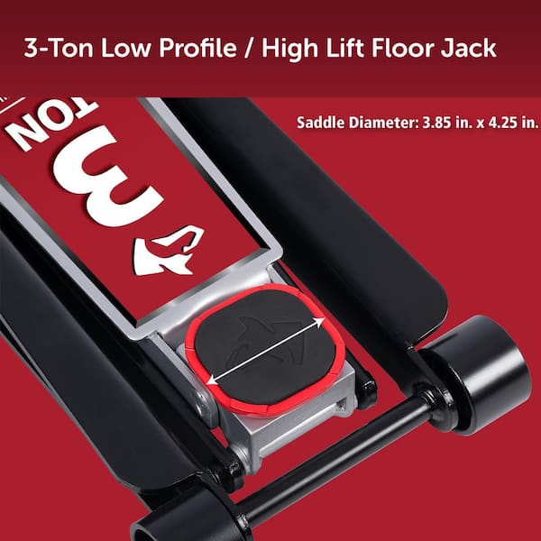 Husky 3 Ton Super Low / High Lift Floor Jack HPL4790N-HV-TH - The