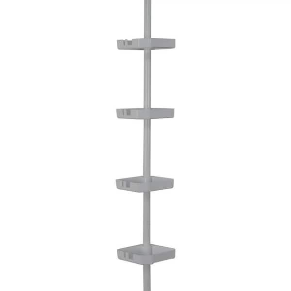 Dyiom 4 Shelf Tension Corner Shower Organizer Shower Caddy in Grey