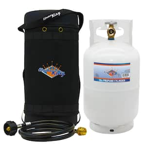 Gas Hauler Kit Insulated Protective Carry Case 10 lbs. Propane Tank and Adapter Hose for Camping and Outdoor Adventures