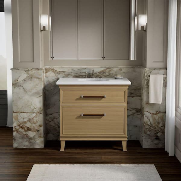 Artifacts 36 in. Single Sink Bath Vanity Cabinet without Top in Weathered Oak