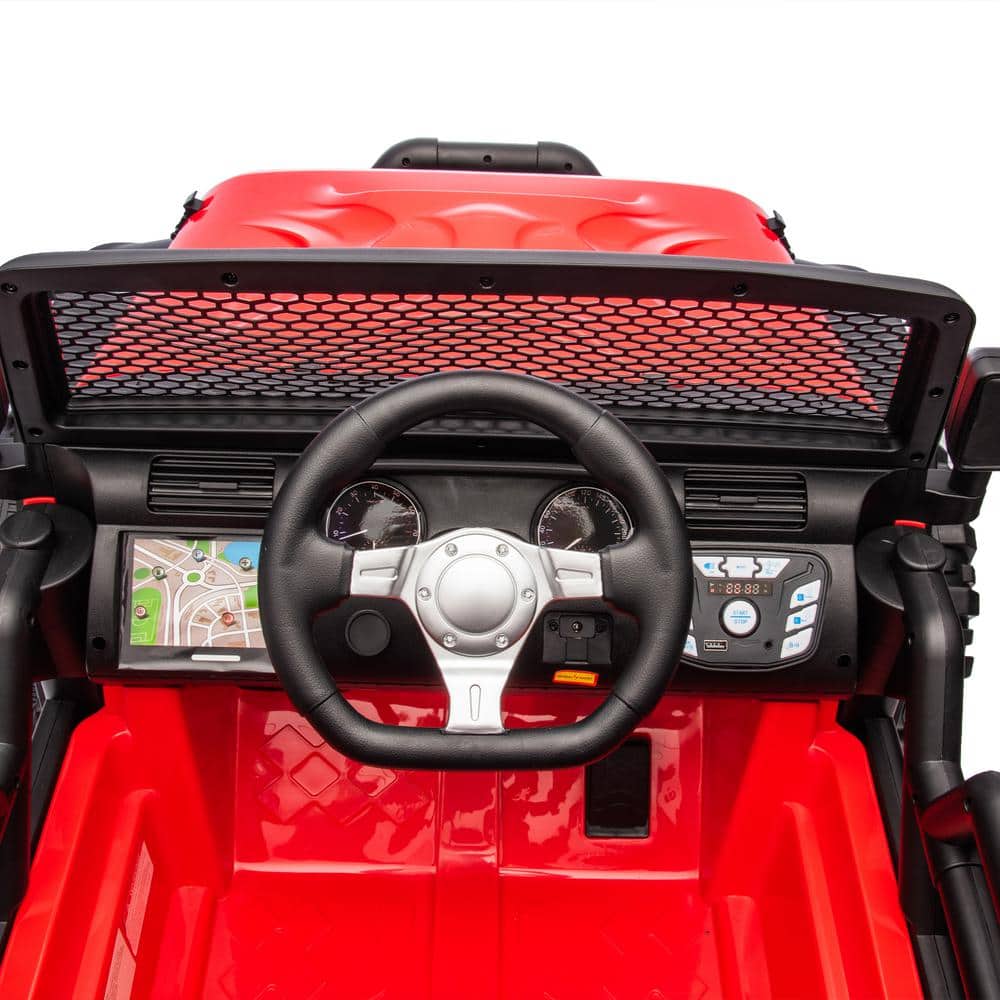 Red 24V Electric Ride-On SUV with Remote Control and LED Lights